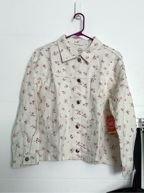 wonder nation Cream Jacket with Pink Floral Print